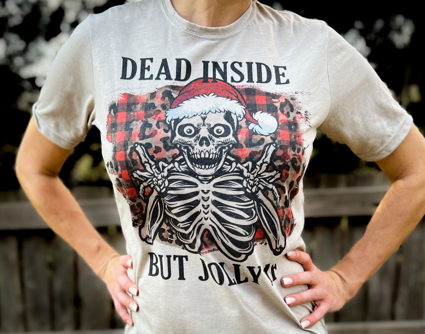 Dead Inside but Jolly AF | Skeleton Christmas Shirt