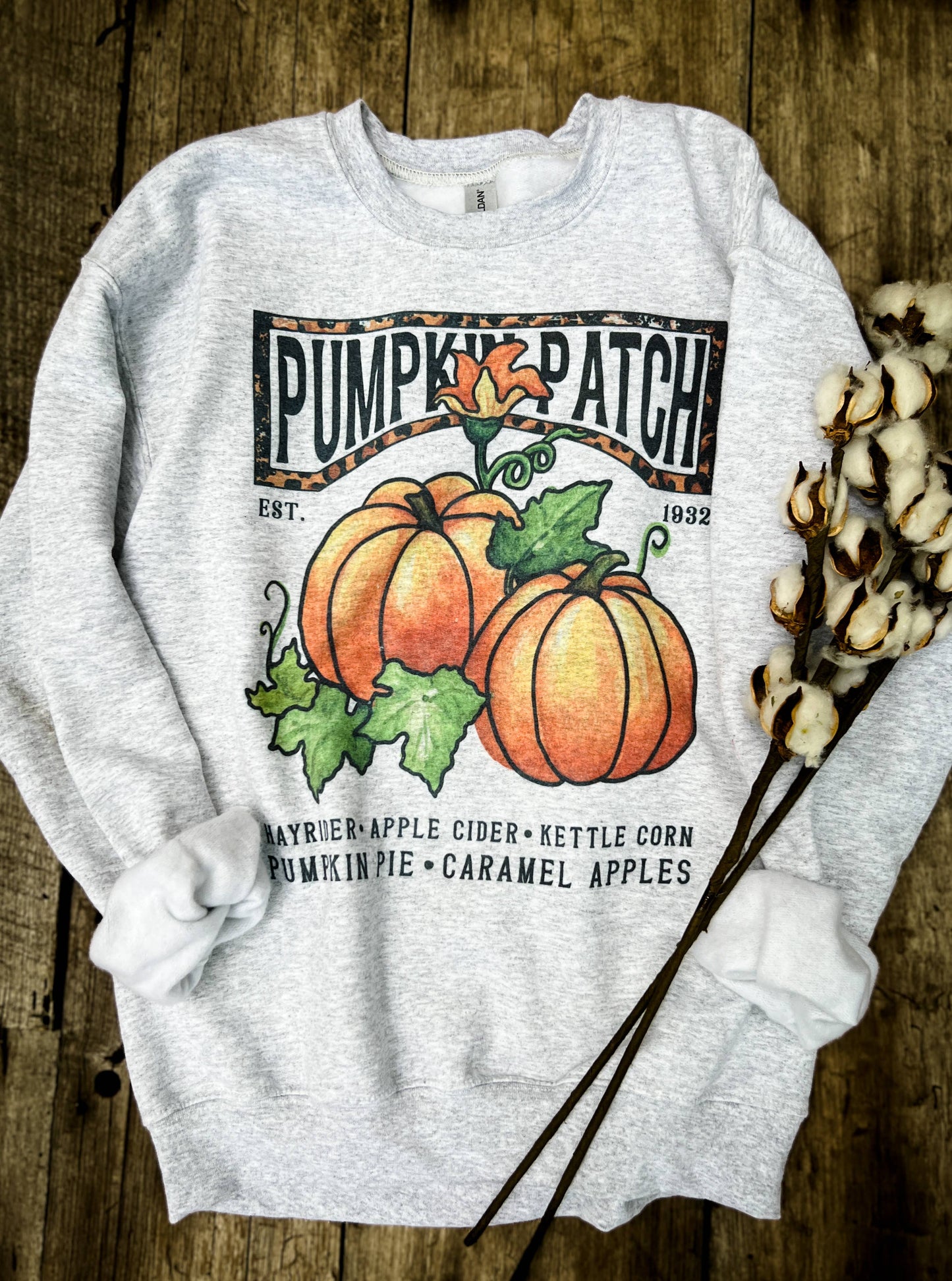 Pumpkin Patch Fleece Lined crewneck Sweatshirt