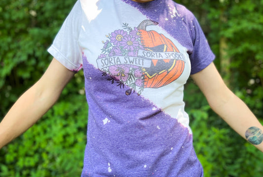 Bleached Halloween Pumpkin Tee | Sorta Sweet Sorta Spooky