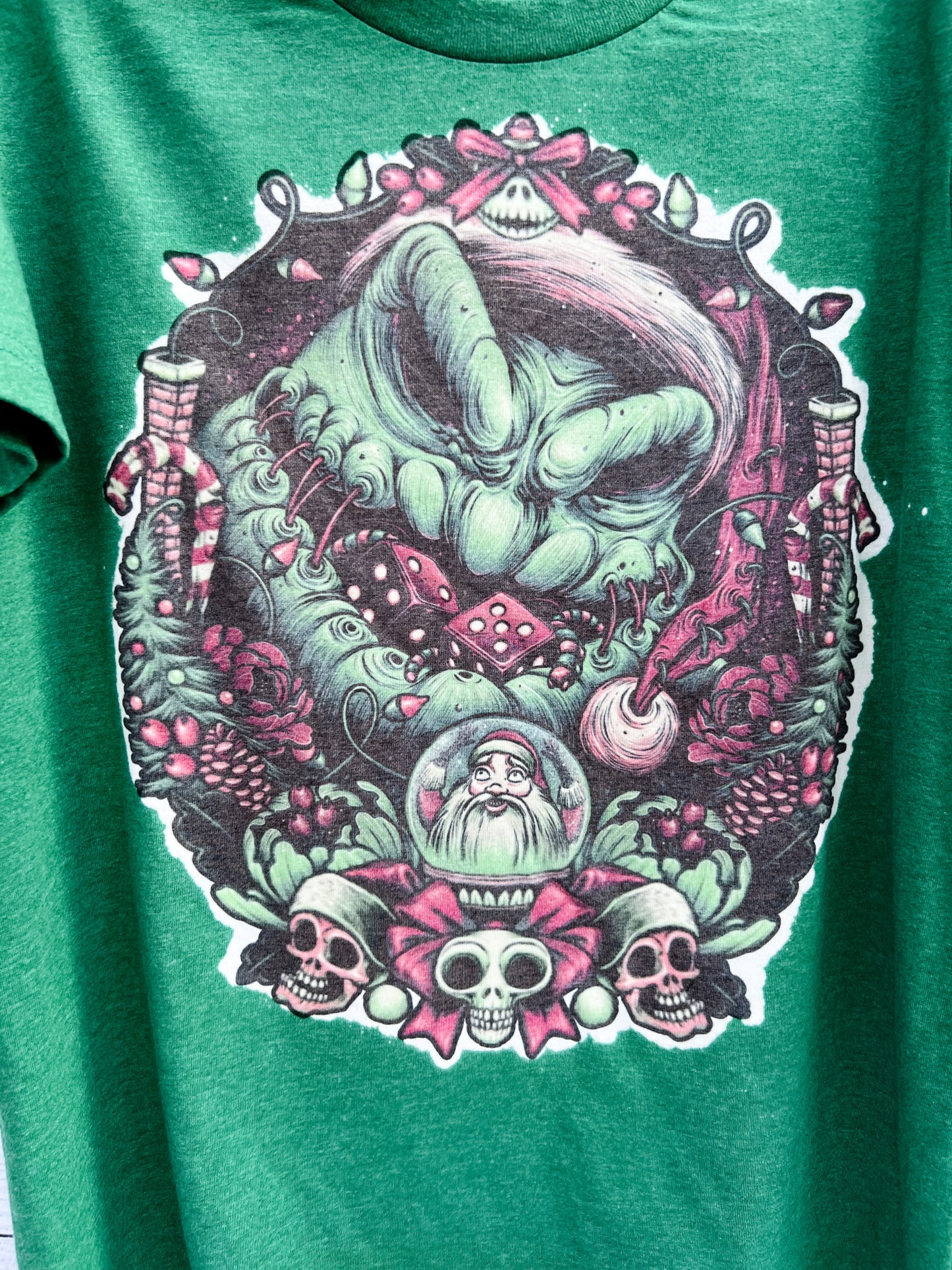 Oogie Boogie Bleached Christmas Tee | Night before Christmas Shirt