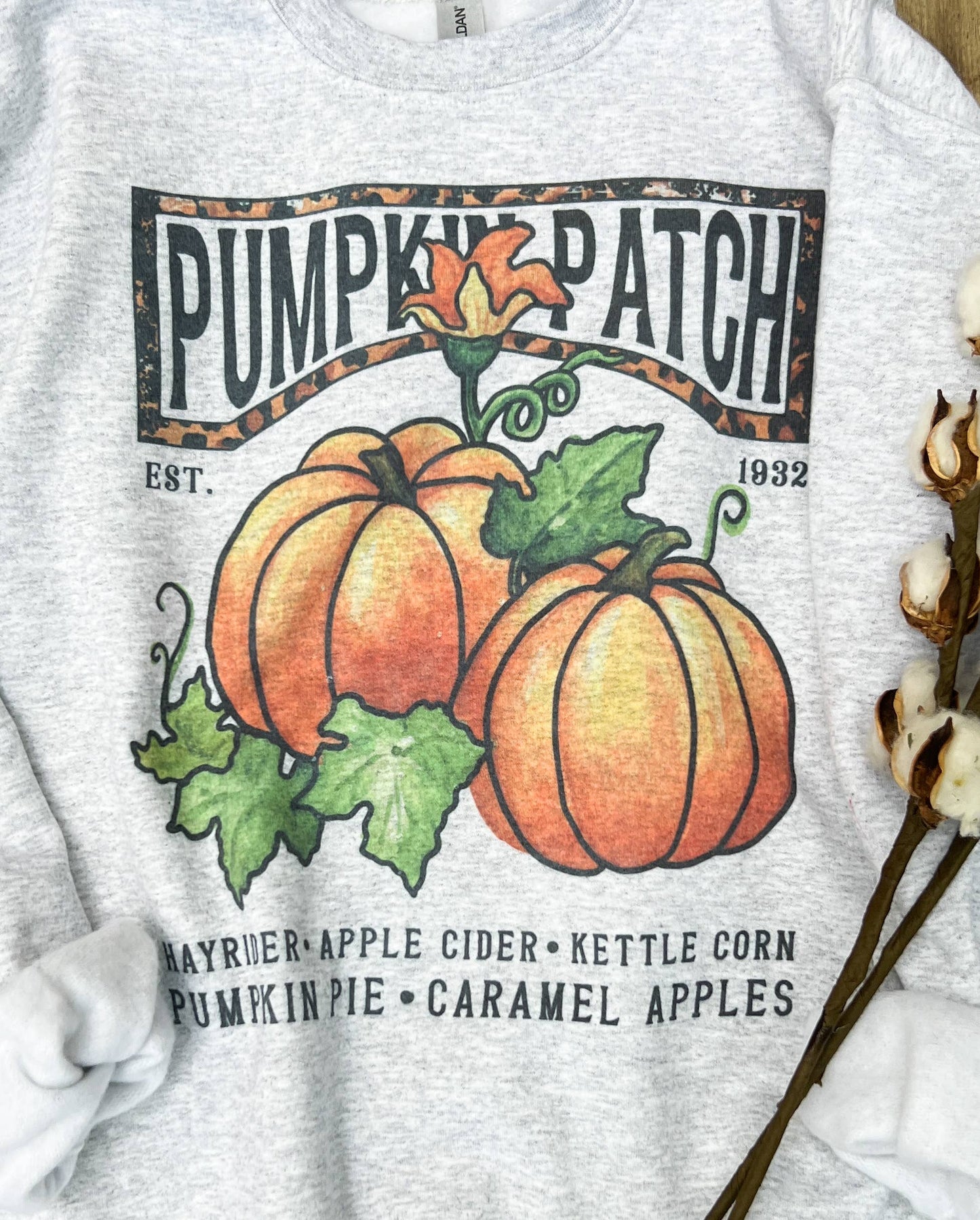 Pumpkin Patch Fleece Lined crewneck Sweatshirt