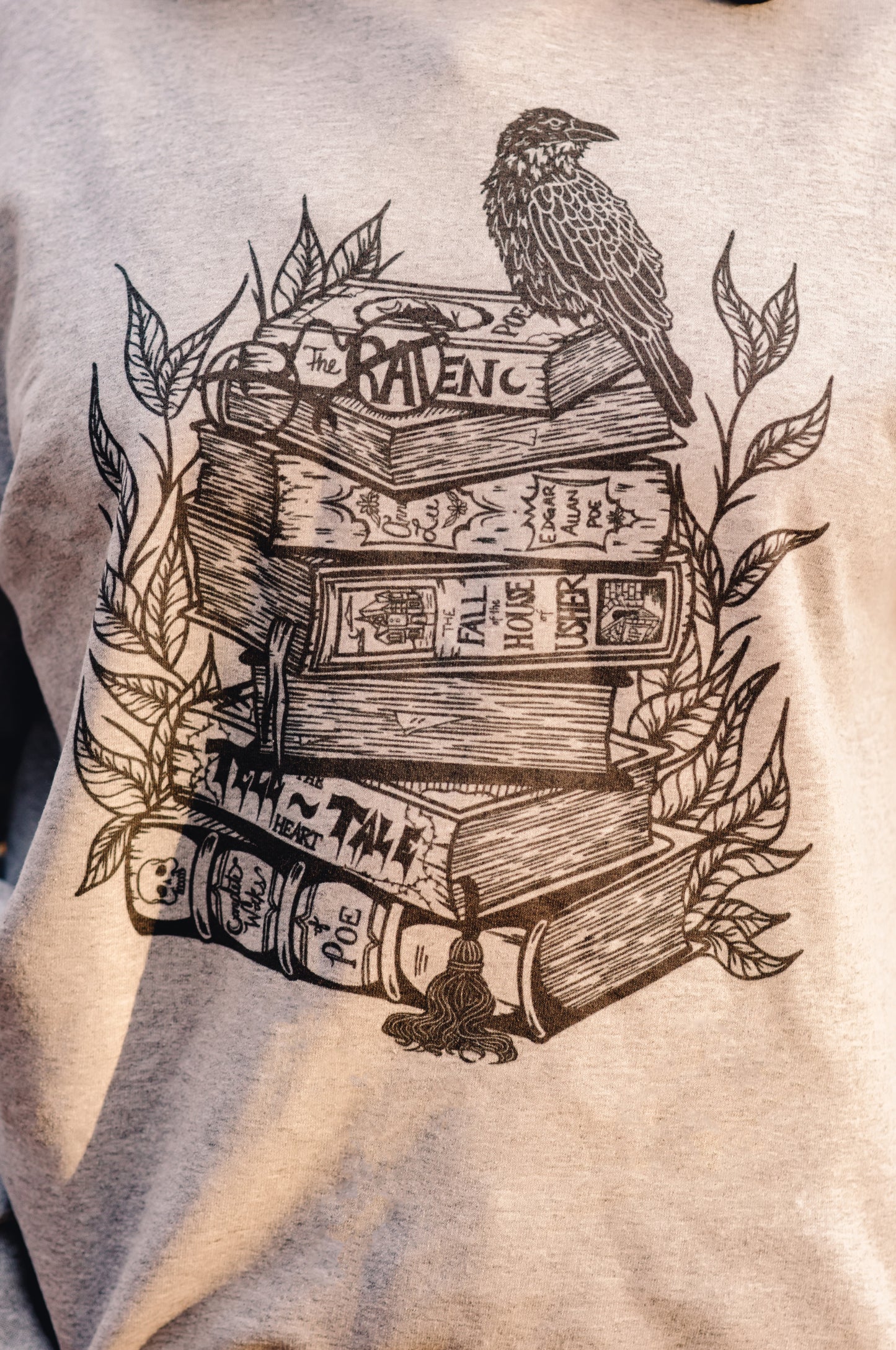 Edger Allen Poe Book Stack Sweatshirt | The Raven